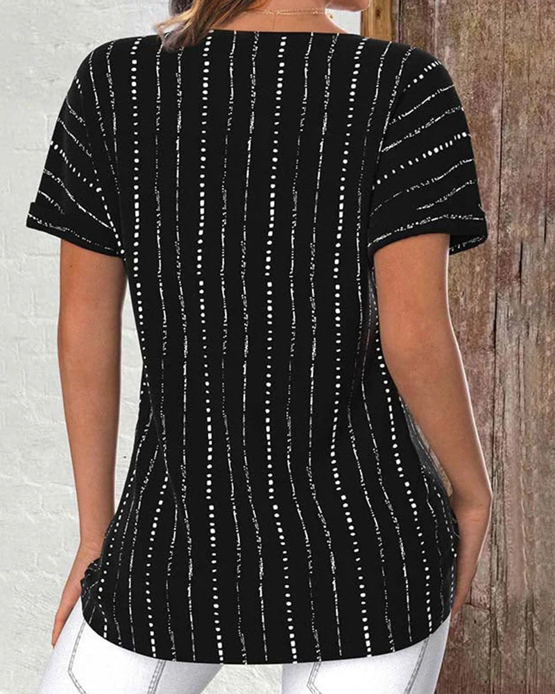 Casual Printed Crew Neck T-Shirt
