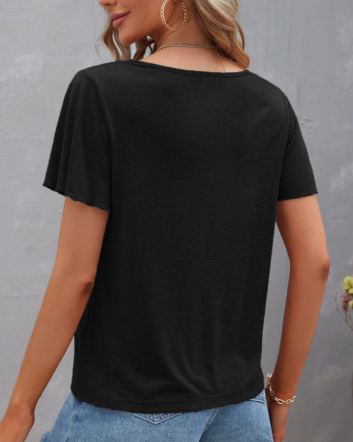 Solid color Cut Out T-shirt