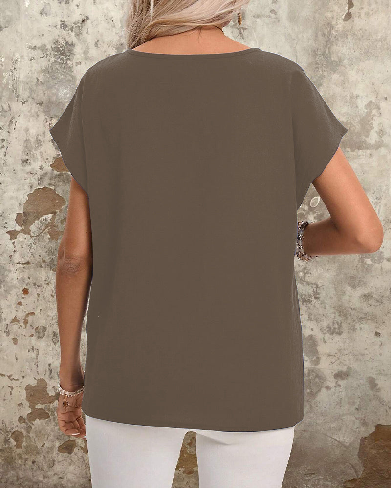 Geometric Print Striped T-Shirt